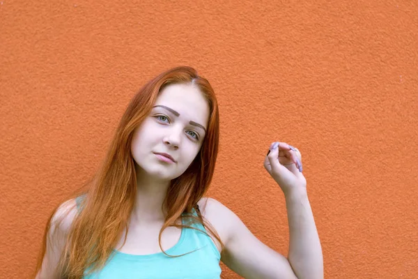 Attractive red hair girl — Stock Photo, Image