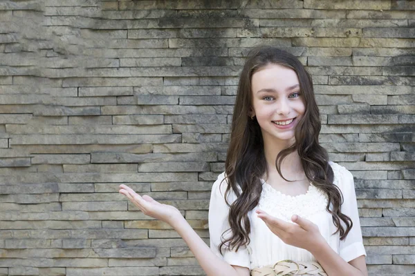 Cheerful long-haired model — Stock Photo, Image