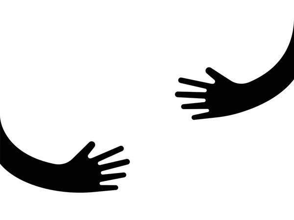 Les mains humaines tenant ou embrassant quelque chose logo signe — Image vectorielle