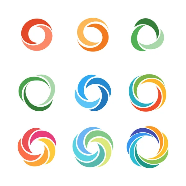 Conjunto de letreros de logotipo de empresa Circle — Vector de stock