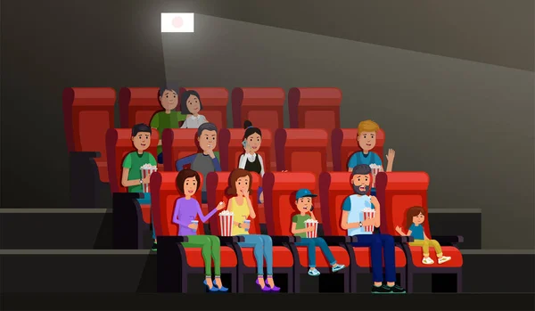 Les gens qui regardent film — Image vectorielle