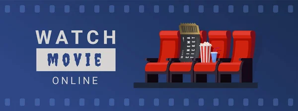 Anschauen film online banner — Stockvektor