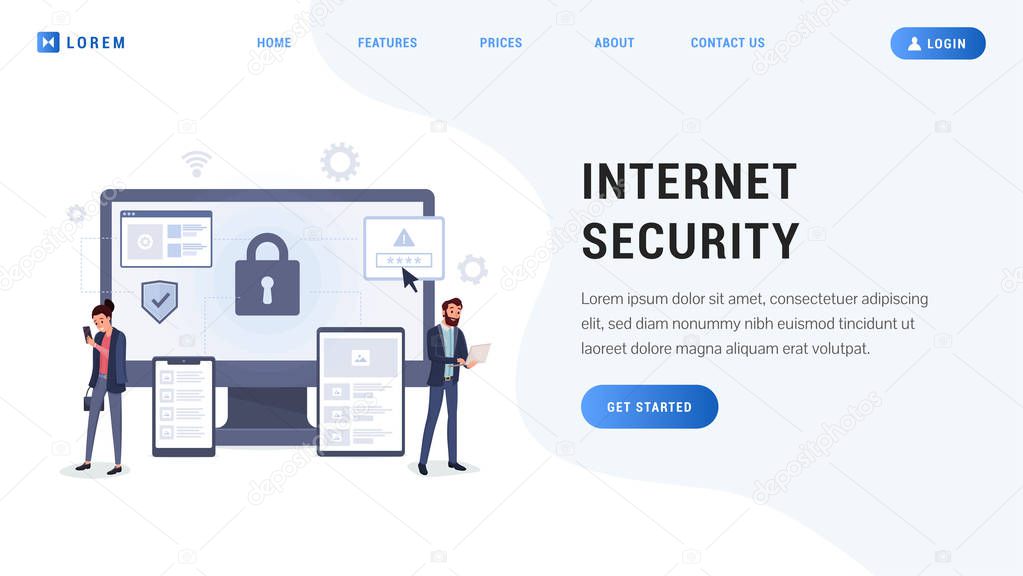 Internet security landing web page