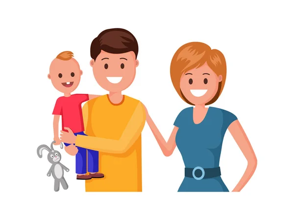 Gelukkig familie illustratie — Stockvector