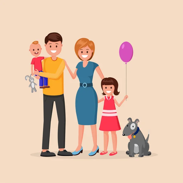 행복 한 가족 삽화 — 스톡 벡터