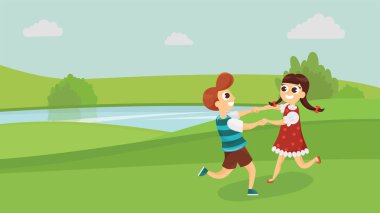 Mutlu aile dışında ev düz poster