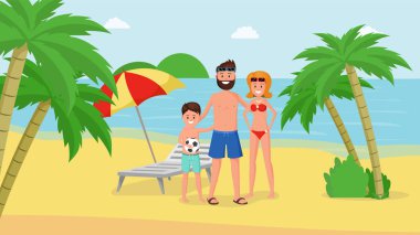 Tropikal izin düz illüstrasyon