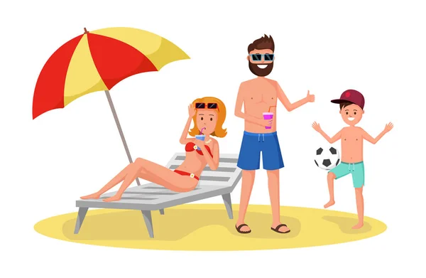 Vacaciones de verano ilustración plana — Vector de stock