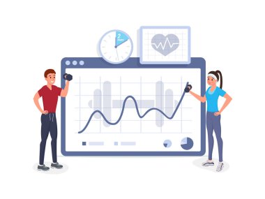 Fitness kardiyogram illüstrasyon