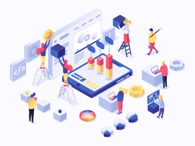 Düz izometrik kavramını modern: web geliştirme