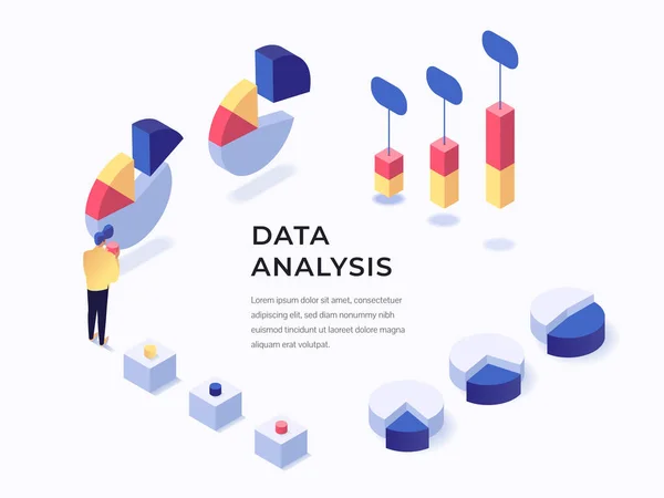 Data analysis landing page — Stock Vector