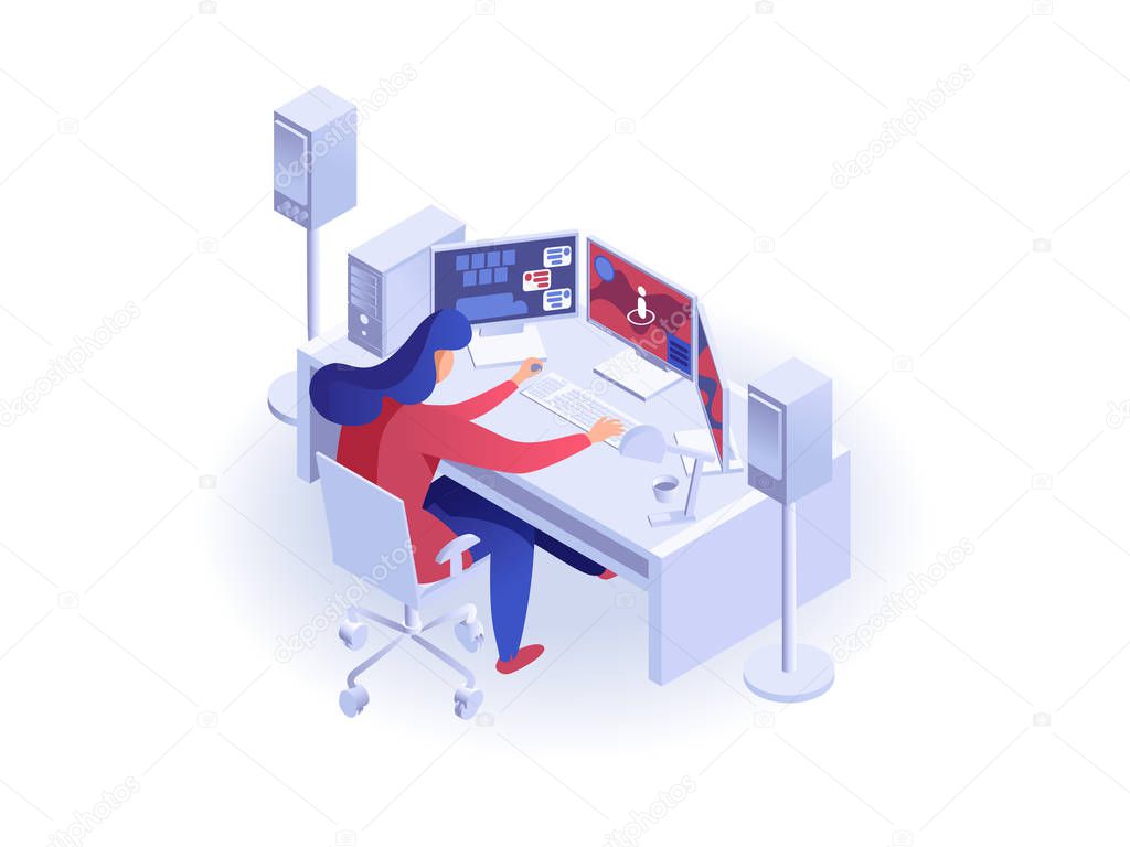 Woman working at the computer