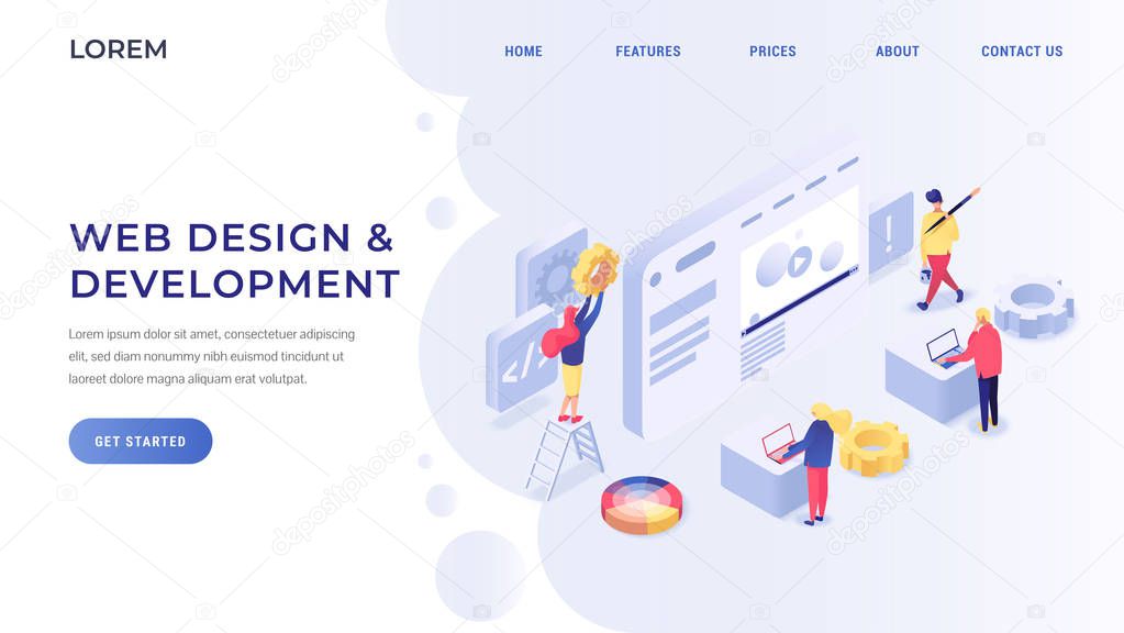 Web development isometric illustration