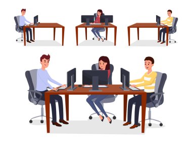 Meslektaşları, programcılar takım vektör illüstrasyon