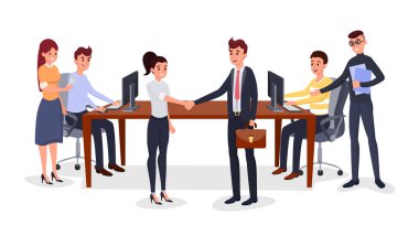 Successful business meeting vector illustration clipart