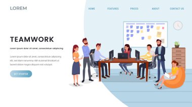 Business company landing page vector template