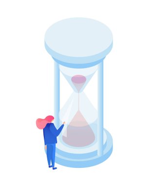 Zaman akışı metafor iyometrik illüstrasyon