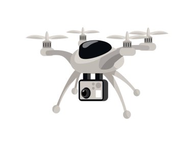 Drone düz vektör renk illüstrasyon