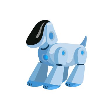Robotik köpek düz vektör illüstrasyon