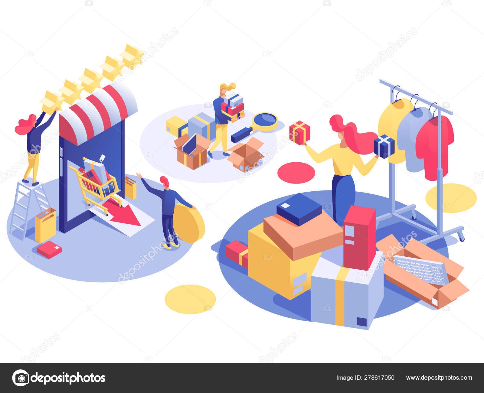 Image vectorielle E-commerce et marketing numérique illustration