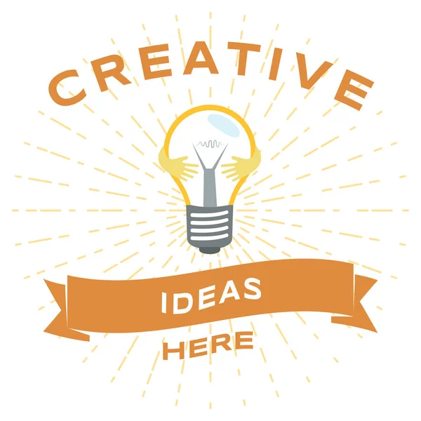 Δημιουργικές ιδέες πρότυπο banner μέσων κοινωνικής δικτύωσης. Εκπαίδευση επιχειρηματικών αλφαβητισμού, μαθήματα επιχειρηματικής προπόνησης Φωτεινή λάμπα επίπεδη απεικόνιση με τυπογραφία — Διανυσματικό Αρχείο