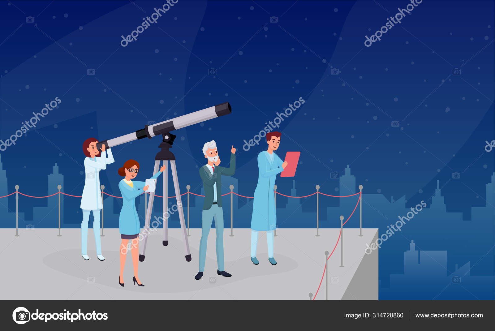天文学者ストックベクター ロイヤリティフリー天文学者イラスト Depositphotos