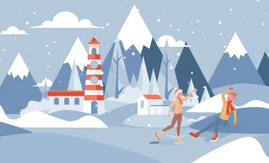 Download House During Snow Free Vector Eps Cdr Ai Svg Vector Illustration Graphic Art