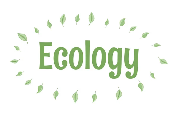 Ecology vector flat logo design. Eco-friendly lifestyle, environment preservation company label concept. — Stock Vector