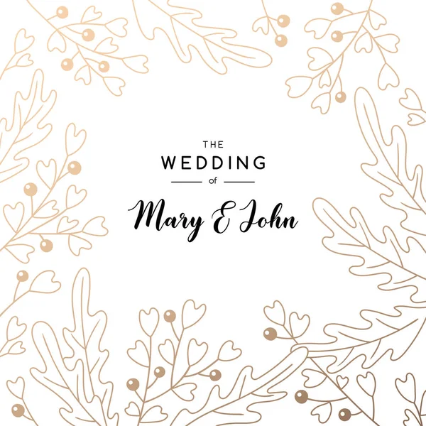 Elegante Hochzeitseinladung Hintergrund Mit Platz Für Text Kartendesign Mit Floralem — Stockvektor