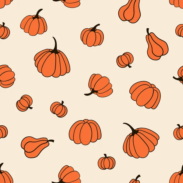 Seamless Pattern Pumpkins Vector Template Suitable Fabric Textile Wrapping Paper — Stock Vector