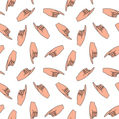 Elleri kusursuz desen. Vektör şablonu.