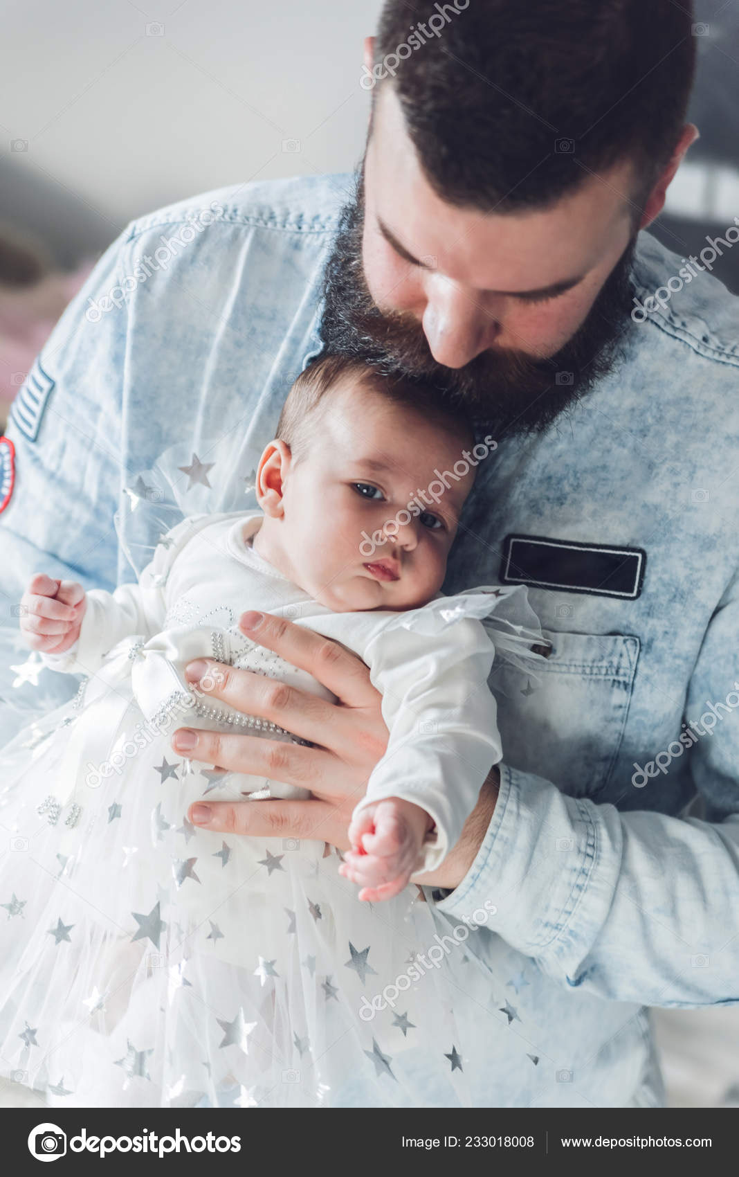 Father Holding Baby Girl Arms Family Love Concept Stock Photo Image By C Focusandblur