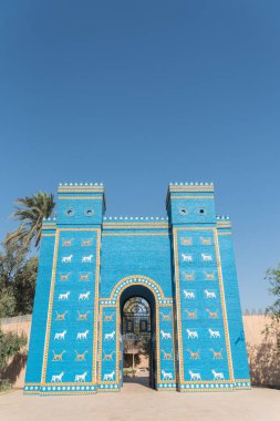 Irak Babil - 12 Temmuz 2019: Babil 'de İştar kapısı