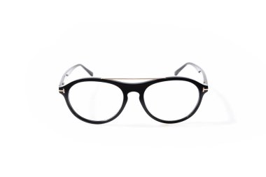 Miyop ya da basiretsiz gözlük, beyaz arka planda izole edilmiş, miyop kavramı.