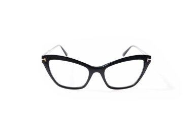 Miyop ya da basiretsiz gözlük, beyaz arka planda izole edilmiş, miyop kavramı.