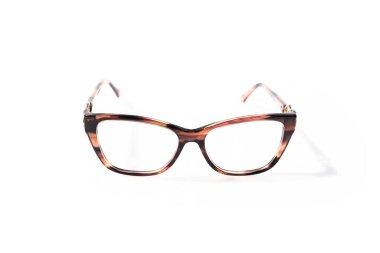 Miyop ya da basiretsiz gözlük, beyaz arka planda izole edilmiş, miyop kavramı.