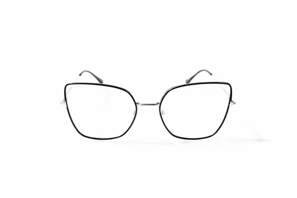 Rövidlátó Vagy Presbyopia Szemüveg Fehér Alapon Elszigetelt Myopia Koncepció — Stock Fotó