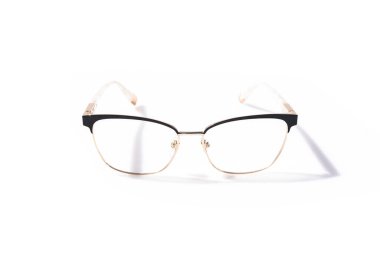 Miyop ya da basiretsiz gözlük, beyaz arka planda izole edilmiş, miyop kavramı.