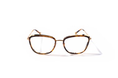 Miyop ya da basiretsiz gözlük, beyaz arka planda izole edilmiş, miyop kavramı.