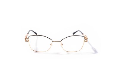 Miyop ya da basiretsiz gözlük, beyaz arka planda izole edilmiş, miyop kavramı.