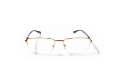 Miyop ya da basiretsiz gözlük, beyaz arka planda izole edilmiş, miyop kavramı.