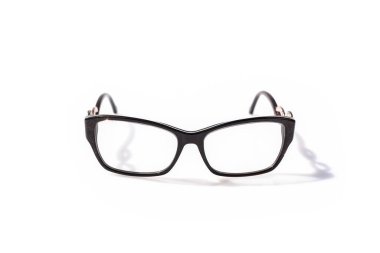 Miyop ya da basiretsiz gözlük, beyaz arka planda izole edilmiş, miyop kavramı.