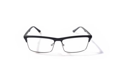 Miyop ya da basiretsiz gözlük, beyaz arka planda izole edilmiş, miyop kavramı.