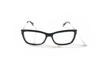 Miyop ya da basiretsiz gözlük, beyaz arka planda izole edilmiş, miyop kavramı.