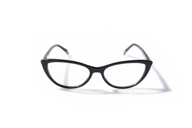 Miyop ya da basiretsiz gözlük, beyaz arka planda izole edilmiş, miyop kavramı.