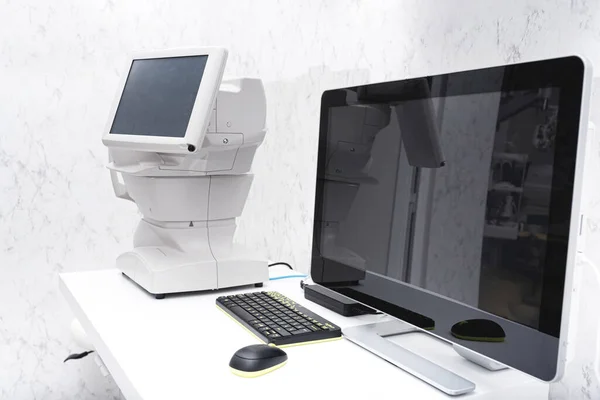 close up of ophthalmology clinic equipment. Diagnosis of vision