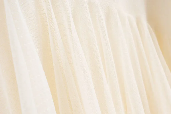 Beautiful Handmade White Wedding Dress Material Closeup Background Bokeh — Stock Photo, Image