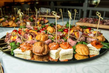 Lezzetli meze et ve olay somon ile. Ikram Servisi.