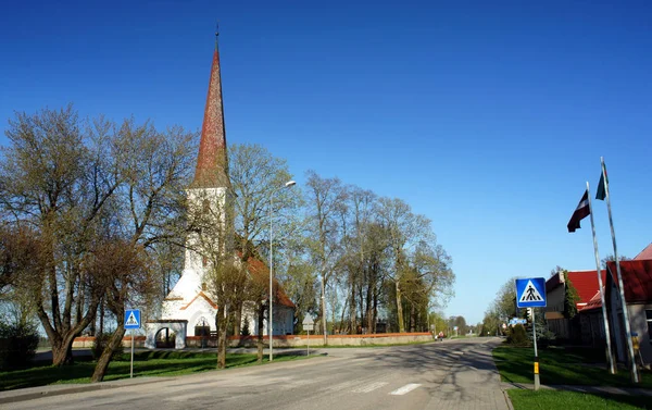Lutherska Kyrkan Byn Lauciene Lettland — Stockfoto
