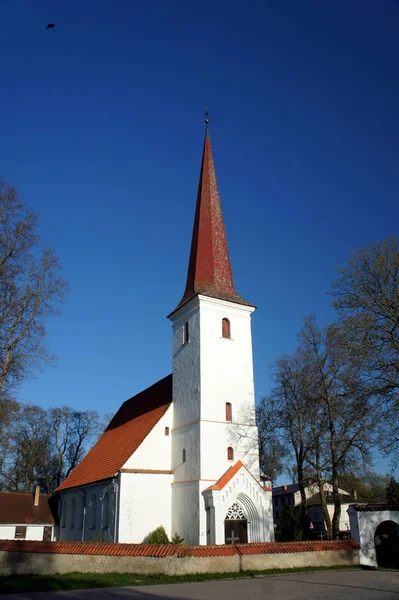 Lutheran Church Village Lauciene Latvia — Stock Photo, Image
